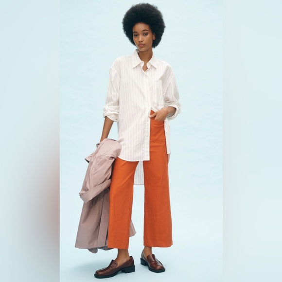 Anthropologie Pants - 18W Maeve by Anthropologie The Colette Cropped Wide-Leg High-rise Pants Orange